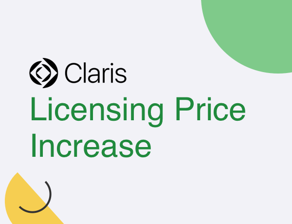 Claris Licensing Price Increase