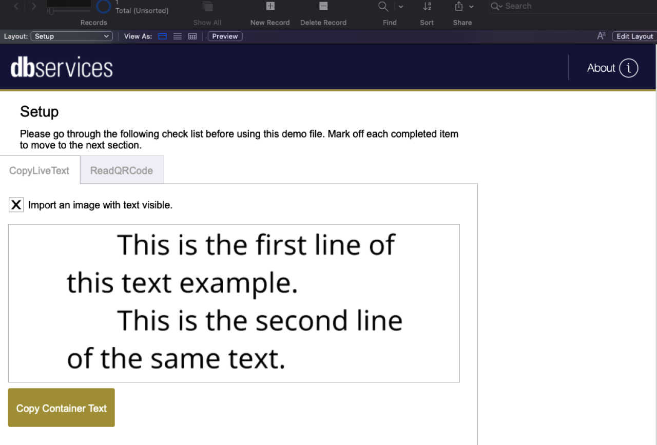 filemaker 19.5 copy live text tab.