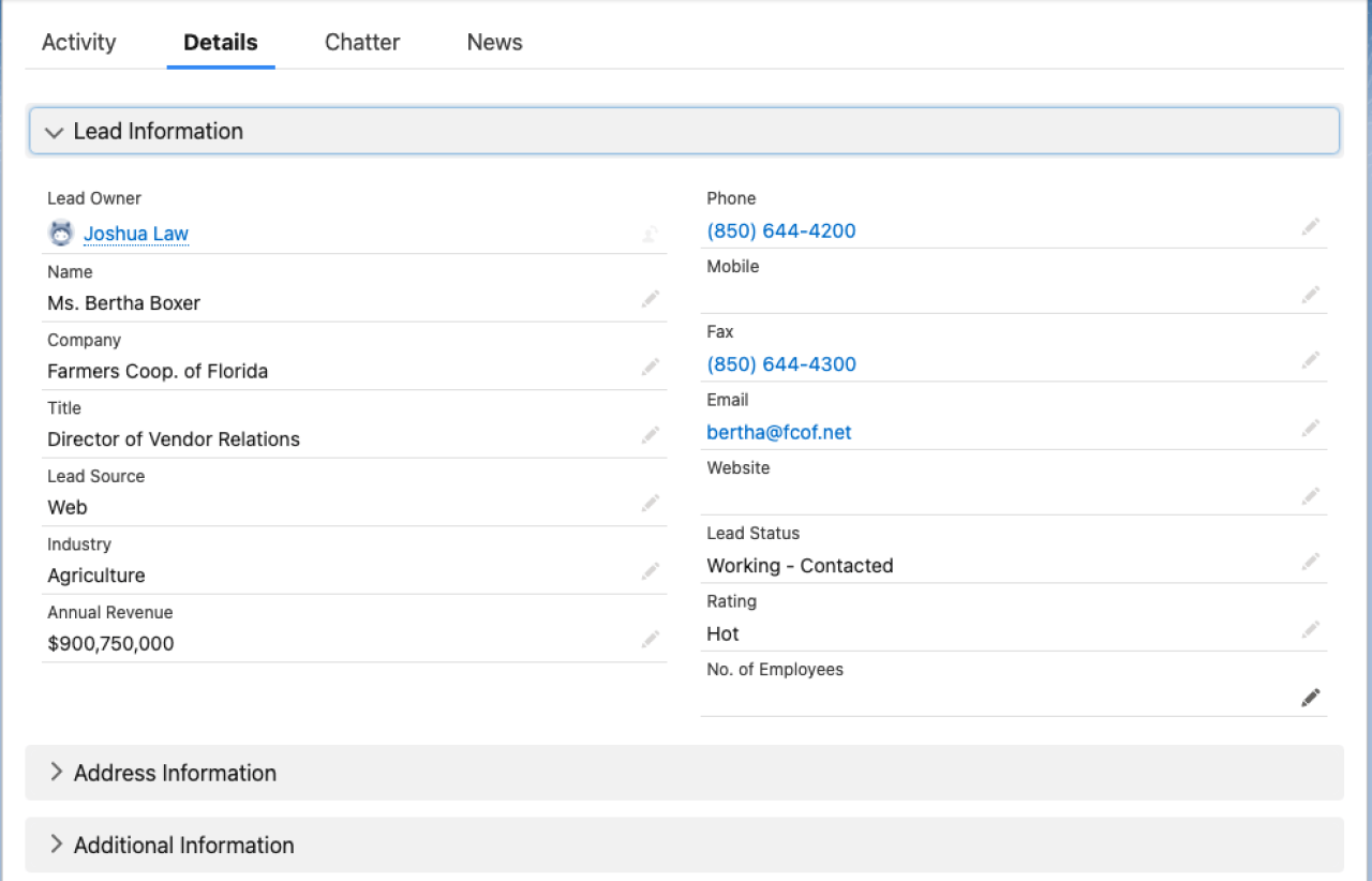 salesforce sales cloud lead record dynamic form.