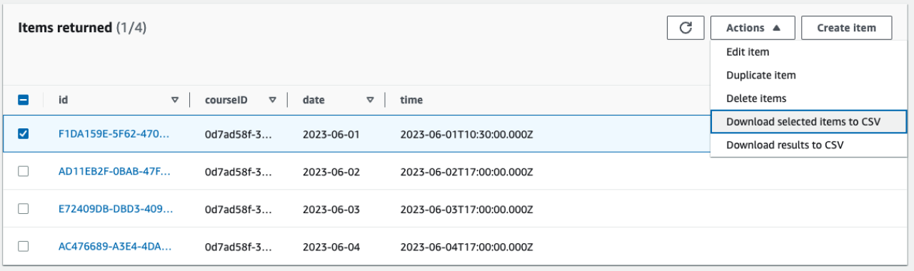 custom export wizard download selected fields.