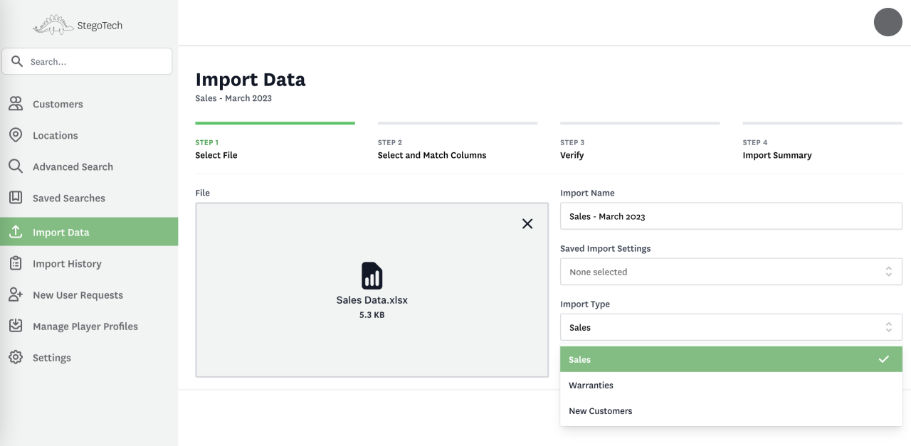 custom dynamo db import wizard import type.