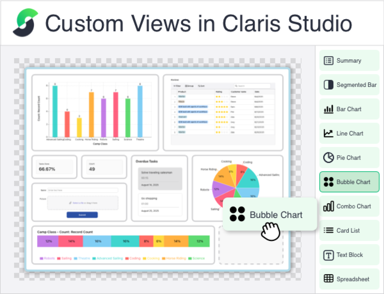 Custom Views in Claris Studio.