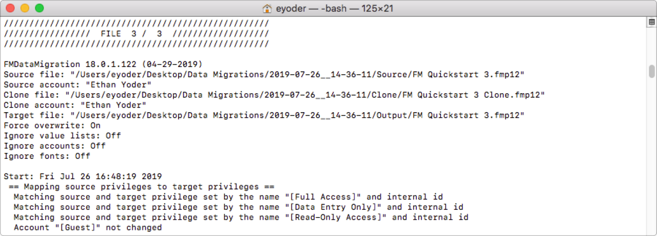 FM Data Migration Companion Terminal Header.