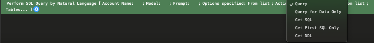 ai in claris filemaker 2025 perform sql query by natural language action list.