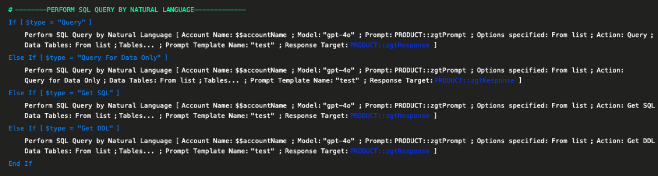 ai in claris filemaker 2025 perform sql query by natural language.