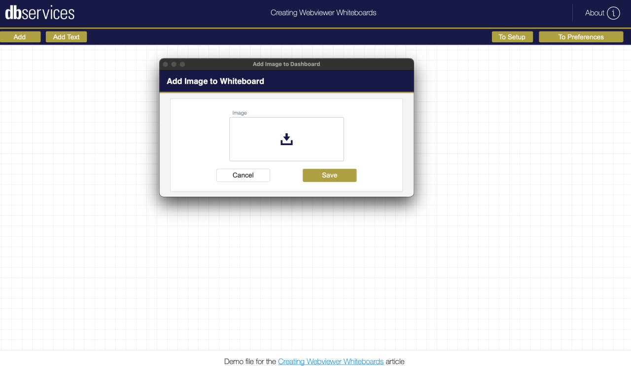 Claris FileMaker: Images and Designs in Whiteboard Webviewers Add image.