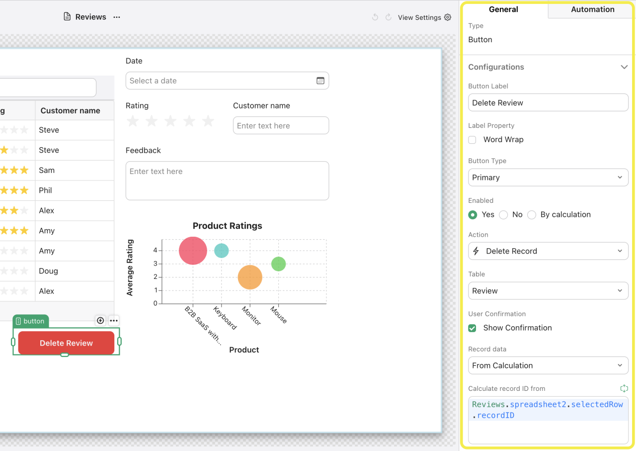 custom views in claris studio buttons.