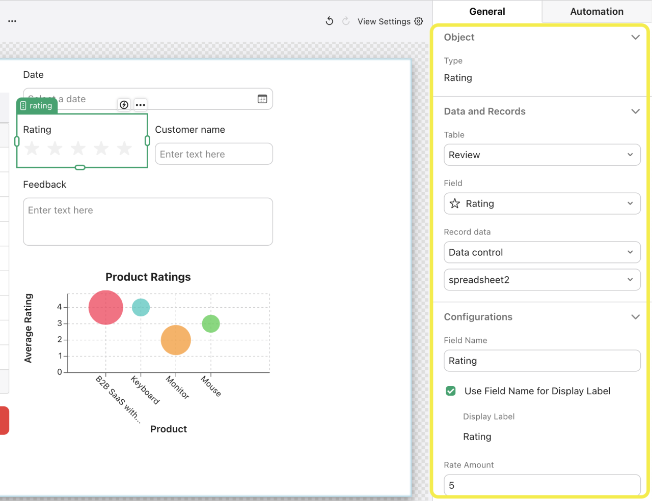 custom views in claris studio fields.