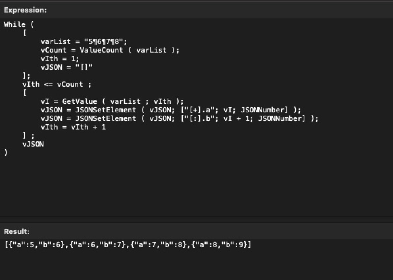 filemaker 2024 json enhancements dynamic array manipulation.