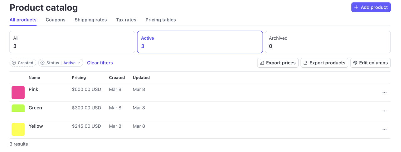 filemaker stripe invoice integration product catalog.