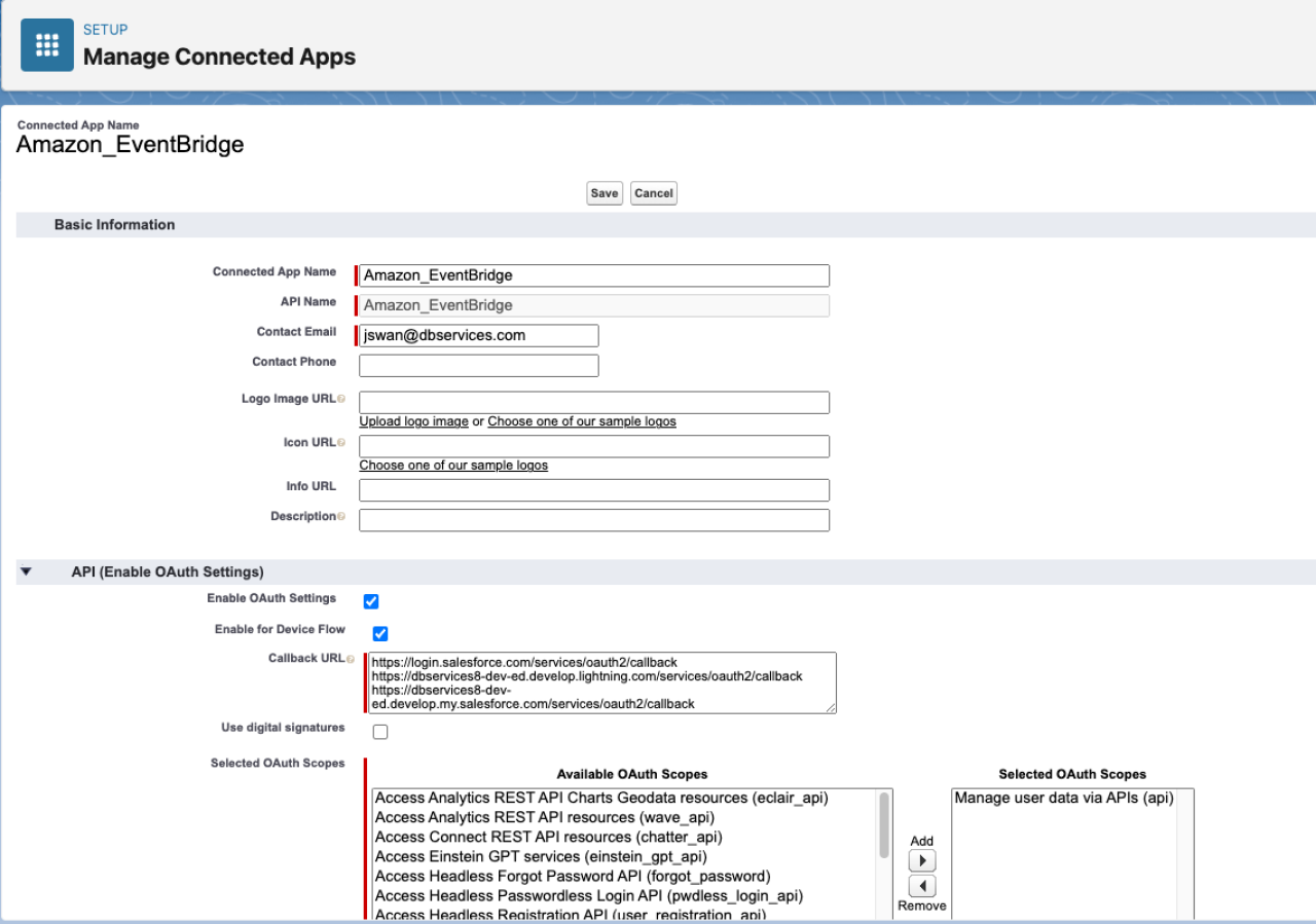 salesforce governor limits with lambda connected apps.