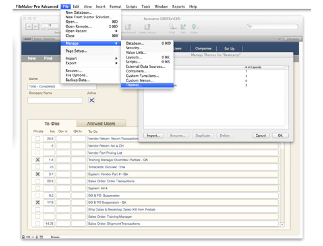 filemaker themes.
