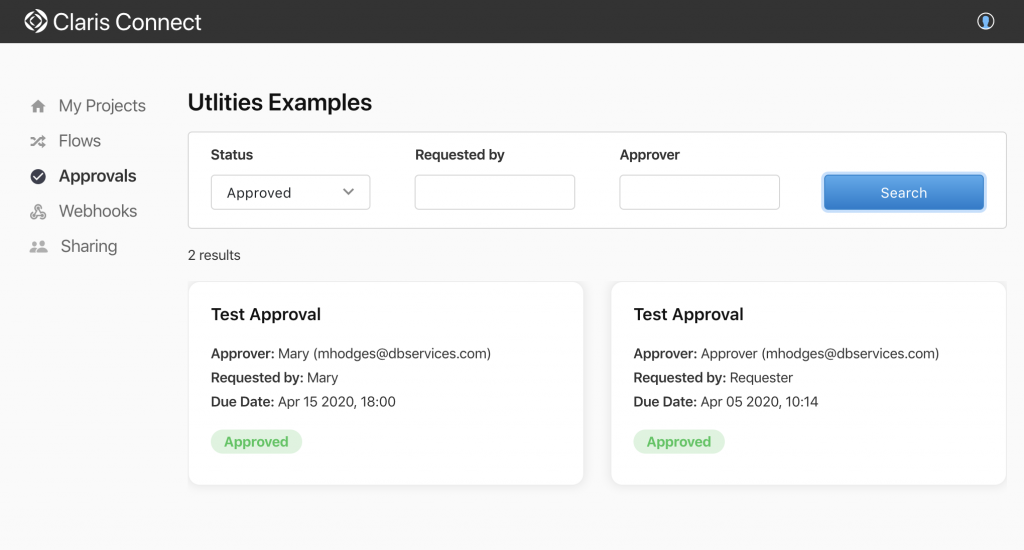 claris connect manage approvals